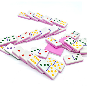 Nhà Sản Xuất Của Phong Cách Mới Đôi 6 Acrylic Dominoes Thiết Lập Nhựa Dot Dominos Bảng Trò Chơi Với Đầy Màu Sắc Lớp - Product Image 1