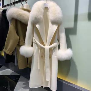 Manteau long en laine pour femme grande taille, prix d'usine hiver 2026, avec col en fausse fourrure, style pardessus par Lily Cheng - Product Image 4