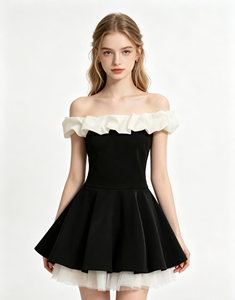 Robe courte contrastée pour <span class=keywords><strong>femme</strong></span>, taille ajustée, <span class=keywords><strong>jupe</strong></span> tutu de ballet, imprimé numérique, Spandex/Nylon, pour spectacle de danse - Product Image 1