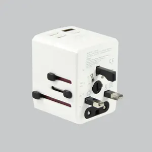 Adaptador de enchufe de viaje europeo, 2 paquetes, Multi negro alemán Schuko