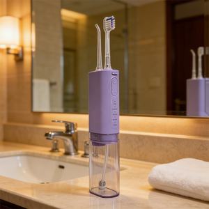 Irrigador Bucal Retráctil de Doble Sistema, <span class=keywords><strong>Cepillo</strong></span> de Dientes Sónico, 5 Modos de Presión, 3 Modos de Limpieza, Mini Irrigador Bucal Portátil - Product Image 1