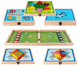 Coffret cadeau multifonctionnel 8 en 1 en bois Fast Sling Shot Puck Combo Game <span class=keywords><strong>Ludo</strong></span> - Product Image 1