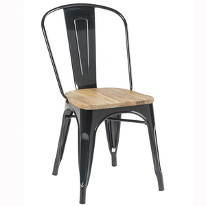 Industrial Rustic Cafe <b>Restaurant</b> Wooden Seat <b>Chairs</b> Metal Painting Tolix Dining <b>Chair</b> - Product Image 6