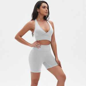 Soutien-gorge de sport de haute qualité à col en V, dos croisé sexy, compression, pour le yoga et le fitness, pour femmes, vêtements de sport athlétiques - Product Image 5