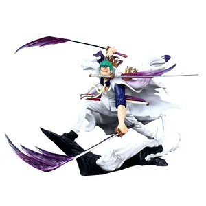 New models 28cm Two styles elegant Three knife flow One pieced Dual weapon Battle stance Zoro Luffy Anime Figure