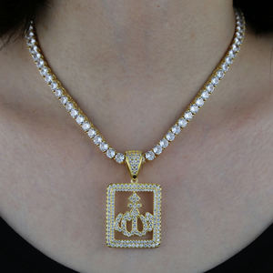 نمط الهيب هوب مثلج بلينغ قلادة 5A مكعب زركونيا الله للنساء والرجال مطلية بالذهب سلاسل النحاس والمجوهرات - Product Image 5