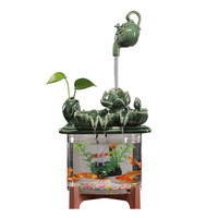 Fontaine d'intérieur en céramique suspendue, petite fontaine de bureau à circulation d'eau, nouveau style chinois, attirant la prospérité