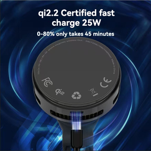 Nuevo cargador inalámbrico para coche, soporte magnético rápido para teléfono, enfriador <span class=keywords><strong>TEC</strong></span>, cargador inalámbrico magnético para coche de 25W para teléfono - Product Image 2