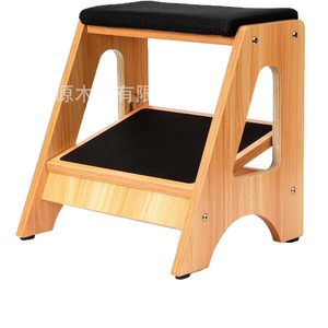 Repose-pieds double couche en bois massif, forme trapézoïdale, autoportant, pour usage au bureau - Product Image 4