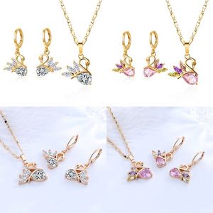 Conjunto de Joyería Moderno para Mujer, Chapado en Oro de 18K, con Circonitas, Diseño de Alas de Pájaro, para Bodas, Fiestas, Aniversarios y Compromisos - Product Image 2