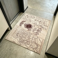 Tapis de sol personnalisé avec carte vintage imprimée, motif rétro fantastique, design personnalisé pour la décoration de la chambre des nerds