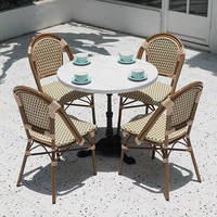 Meubles de jardin modernes pour bistrot, restaurant, café, table et chaises en rotin, ensemble de café pour café