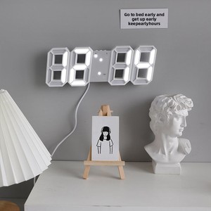 Best-selling Smart 3D <b>Digital</b> Wall Alarm <b>Clock</b> with LED Display Thermometer Perpetual Calendar Plastic Material Modern Design - Product Image 2