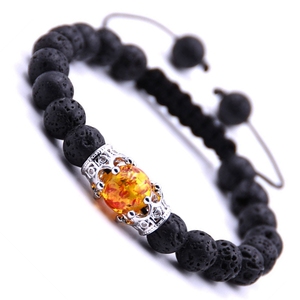Gelang Batu Permata Terapi, Gelang Batu Permata Rajut yang Dapat Disesuaikan, Perhiasan Kuarsa Penyeimbang Reiki Meditasi Yoga untuk Wanita dan Pria - Product Image 4
