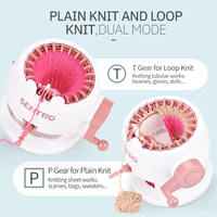 Mini Machine à coudre professionnelle, couvre-chef, écharpe artisanale, chapeau, chaussettes, pièces, tissage en laine, Machine à tricoter rose