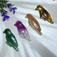 Figurine d'oiseau sculptée en cristal naturel, pierre précieuse, pour la décoration de la maison et comme cadeau