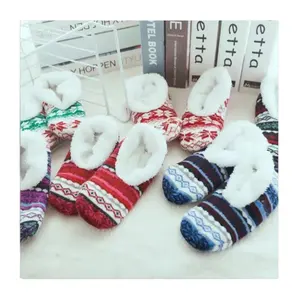 Winter Thick Comfortable Home Flooring Socks Non-slip Colorful Coral Fleece Warm Wool Socks For Women