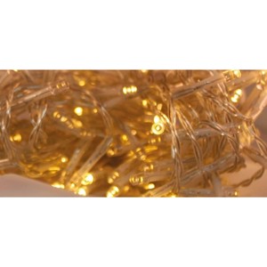 100 luces LED blancas cálidas a pilas para Navidad, 10+0.5 m - Product Image 1