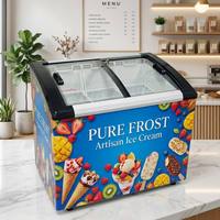 Commercial Built-In Air Cooling Ice Cream Display Cabinet Portable Freezer with Glass Door for Popsicles and Ice Cream