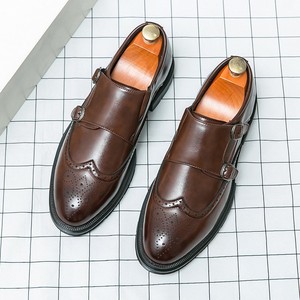 Scarpe formali da monaco per uomo con doppia fibbia e lacci scarpe da sposa pigri da <span class=keywords><strong>sposo</strong></span> da uomo - Product Image 3