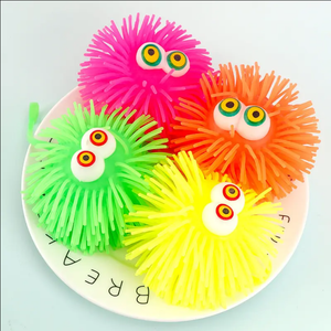 TPR <b>LED</b> Flashing Bouncy <b>Ball</b> Puffer Fish Sensory Fidgeting Toy Children's Luminous Stress Relief Squeeze Toy Creative Gift - Product Image 2