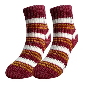 Cheap winter knit half crew thermal 100 acrylic socks for women