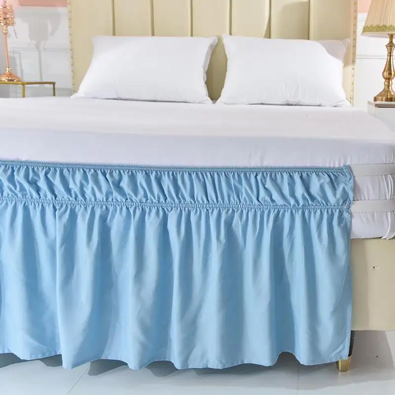 Wrap Around Ruffled Bed Skirt with Adjustable Elastic