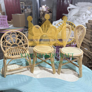 Wholesale Handmade Rattan <b>Kids</b> Chair Eco Friendly Baby <b>Furniture</b> Natural Material Seating for Birthday Party Wedding Decoration - Product Image 4
