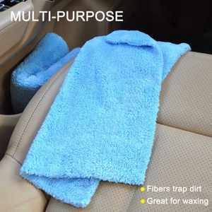 Serviettes de voiture en microfibre polaire corail 40x40 en gros, personnalisées, douces, à séchage rapide, avec bords pelucheux pour le nettoyage automobile - Product Image 4