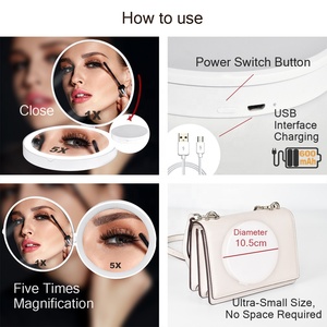 Make up Led <span class=keywords><strong>per</strong></span> il <span class=keywords><strong>trucco</strong></span> dello <span class=keywords><strong>specchio</strong></span> Led luce Mini vanità <span class=keywords><strong>ingrandimento</strong></span> tenuto in mano pieghevole piccolo portatile Led <span class=keywords><strong>specchio</strong></span> tascabile - Product Image 6