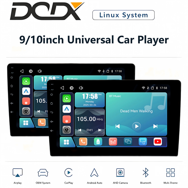 9"/10" Linux System Universal Car Radio , With Wireless Multimedia Android Auto & CarPlay Head Unit Car DVD Player BT DSP