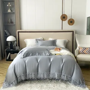 Direct Factory Sale Sommer benutzer definierte 2020 Amazon Hot Selling Bambus volle Bettdecke Solid weiße Farbe Seide Kissen bezug Bettwäsche-Set