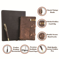 Haute qualité personnalisé en cuir véritable main grand livre planificateur de voyage journal cahier A7 taille fil cousu reliure pour offrir en cadeau
