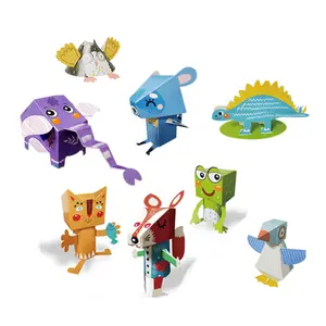 热卖益智玩具3D益智游戏纸益智工艺品Diy儿童动物拼图玩具