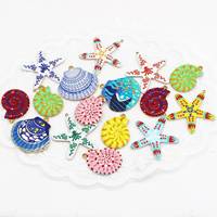 Collection d'été : Pendentif style Océan et Mer, Breloque Étoile et Coquillage FMSCM-12 – Accessoires Bohèmes Colorés pour la Fabrication de Colliers et les Vacances