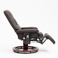 Chaises pivotantes modernes noires Offre Spéciale fauteuil inclinable en tissu microfibre confortable à base de bois avec pouf pour regarder la télévision
