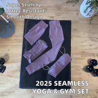 LVD127 Nouveauté 2025 Ensemble de sport 1 pièce uni pour femme, pour gym, fitness et yoga, avec soutien-gorge à bretelles sans couture, haute élasticité, imperméable et froncé à l'avant