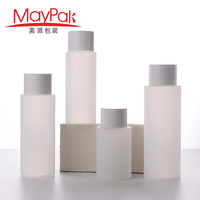 Bouteille de toner cosmétique ronde de luxe vide en plastique PE-HD doux au toucher 100ml 150ml 200ml 250ml 400ml