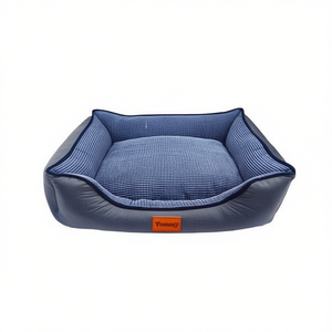 Cuccia per Animali Domestici Blu Quadrata con Tessuto Tecnologico e Design a Nido in Velluto di Mais - Product Image 2