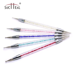 <span class=keywords><strong>2022</strong></span> gama alta 5 uds Multicolor Rhinestone acrílico mango Metal punteado herramientas conjunto doble cabeza punto taladro <span class=keywords><strong>uñas</strong></span> arte cepillo - Product Image 3