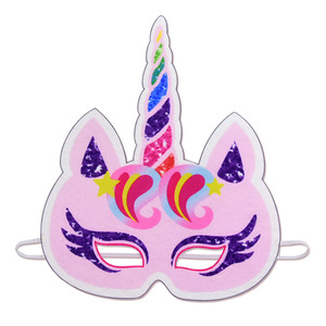 Mascarilla de papel de <span class=keywords><strong>unicornio</strong></span> arcoíris para niños, suministros para fiesta de cumpleaños, máscaras de papel de animales, nuevo estilo, en venta - Product Image 4