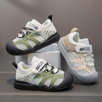Nouvelles Chaussures de Marche pour Tout-Petits 2026 – Baskets Unisexe Printemps/Été en Maille à Semelle Souple Antidérapante avec Motif Écossais et Fermeture Velcro