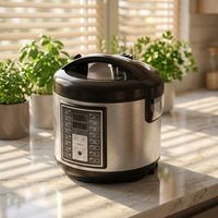 Autocuiseur numérique automatique 5L 10 programmes 860W avec écran LED et cuve en acier inoxydable, accessoires complets pour la vente en gros