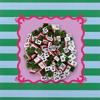 Ubin Mahjong Akrilik Bertema Satwa Liar untuk Permainan Meja Amerika, Termasuk Alas Mahjong Bermotif Satwa Liar