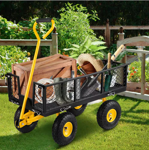 Chariot à roues avec roues en PU, roues pneumatiques pour utilisation dans les jardins et les fermes, structure fermée, roues anti-crevaison - Product Image 4