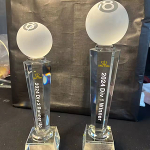 Trophée de haute qualité en verre en forme de boule de cristal pour le tennis de table, le golf, le basketball, le football, le billard - Product Image 5