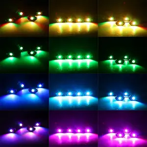 Set Lampu Rock RGB Kontrol Aplikasi 9W, Lampu Neon LED untuk J Eep