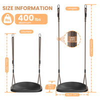 ROPECUBE Nouvelle conception ergonomique en matériau PP, balançoire en forme de U, hauteur réglable, capacité de charge de 400 lb, siège confortable pour enfants et adultes