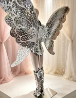 Costume de scène en coton à paillettes miroir argentées pour spectacle de danse chinoise, tenue de défilé pour événements de club et artistes
