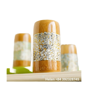 Gobelet réutilisable en bambou recouvert de nacre pour tasses 6oz 9oz 12oz stérile gravé au laser - Product Image 1